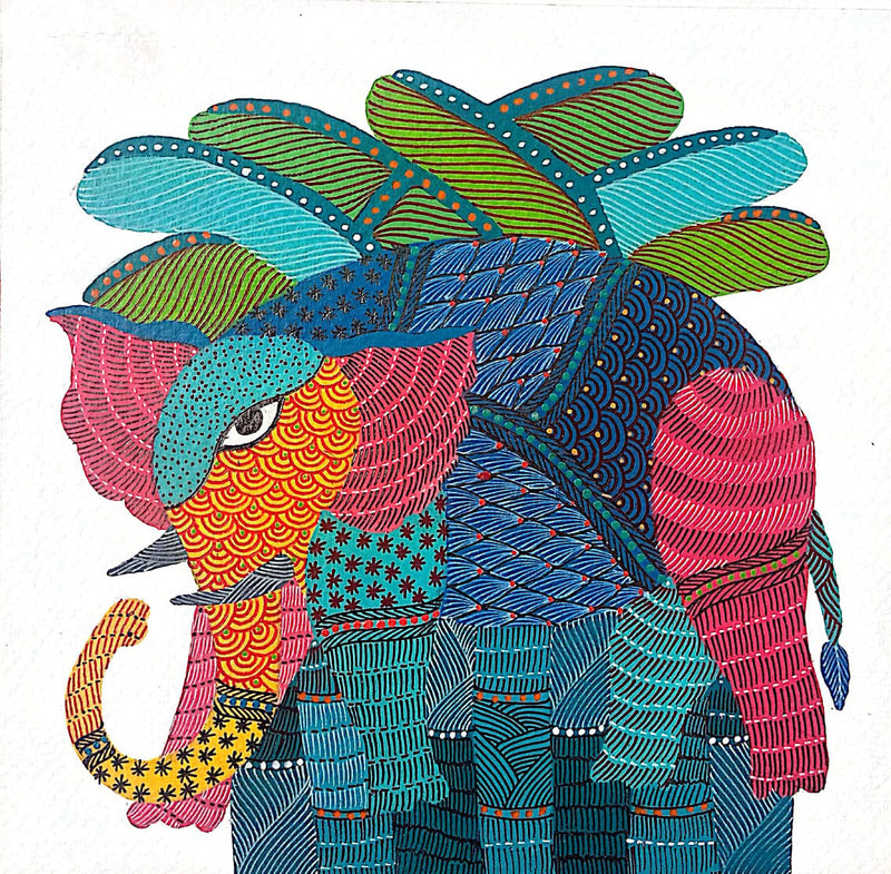 Puchase Elephant in Gond by Kailash Pradhan