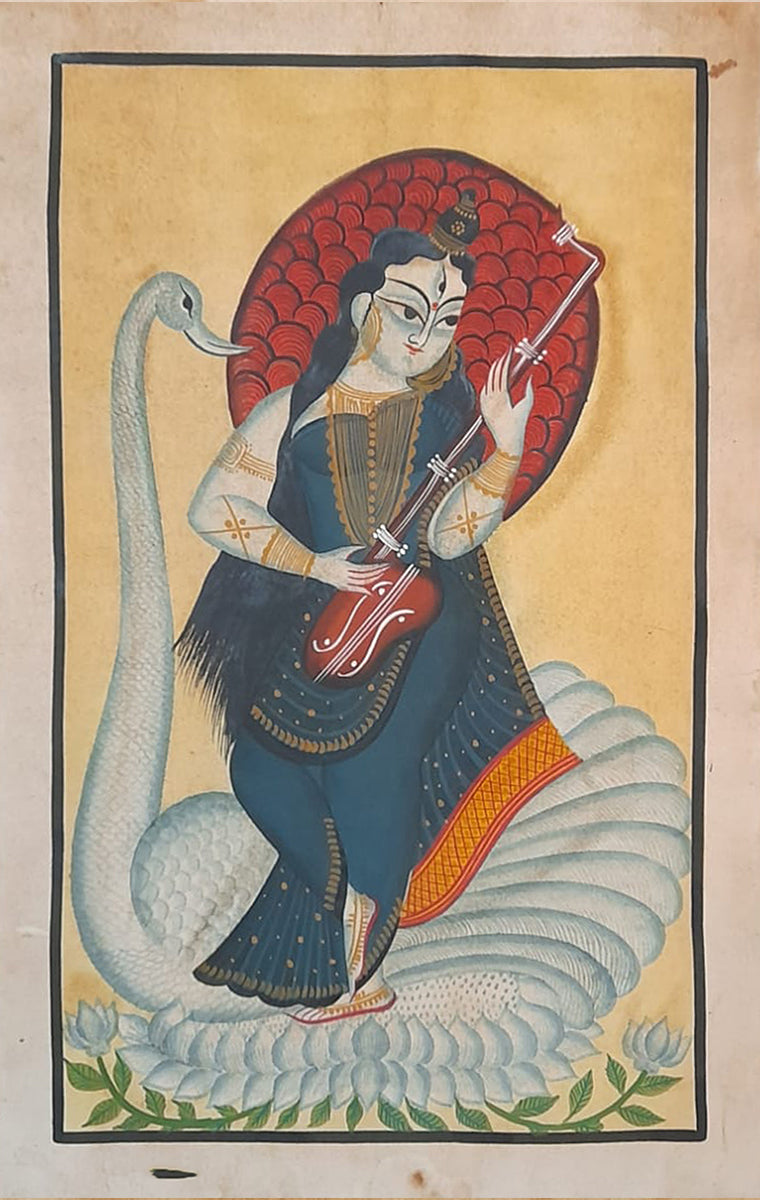 Buy Ethereal Melodies Melodies of Wisdom Khalighat Painting by Sonali Chitrakar