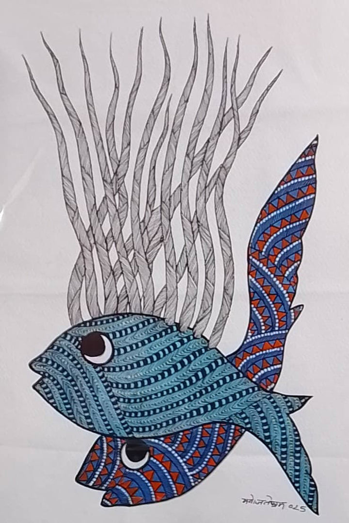 Fish In Gond by Manoj Tekam Thumbnail