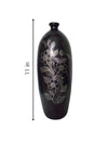 Floral Vase in Black Pottery artwork for sale