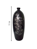 Floral Vase in Black Pottery artwork for sale