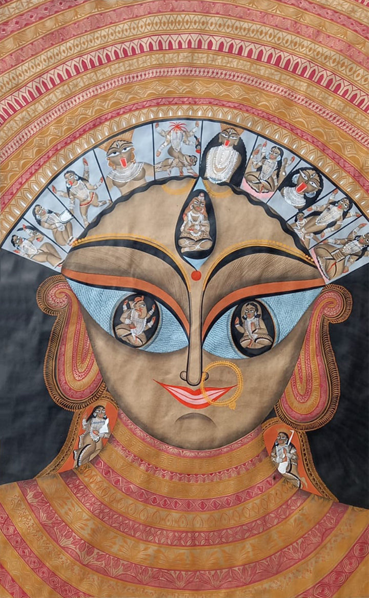 Goddess Durga In Kalighat by Sonali Chitrakar Thumbnail