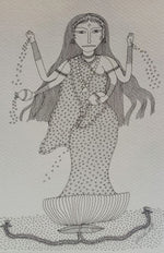 Buy Goddess Lakshmi in Jogi Art by Govind Bhai Bharthri