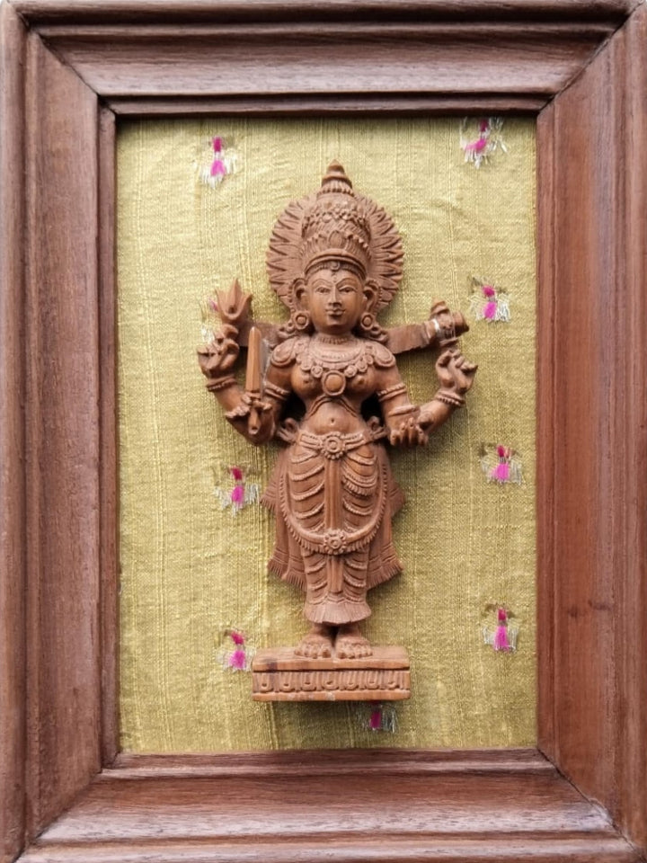 Goddess Chowdeshwari Devi in Miniature Kadam Wood Carving Thumbnail