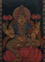 Goddess Lakshmi in kalamkari by Kanukurthi Guna Sekhar Sai