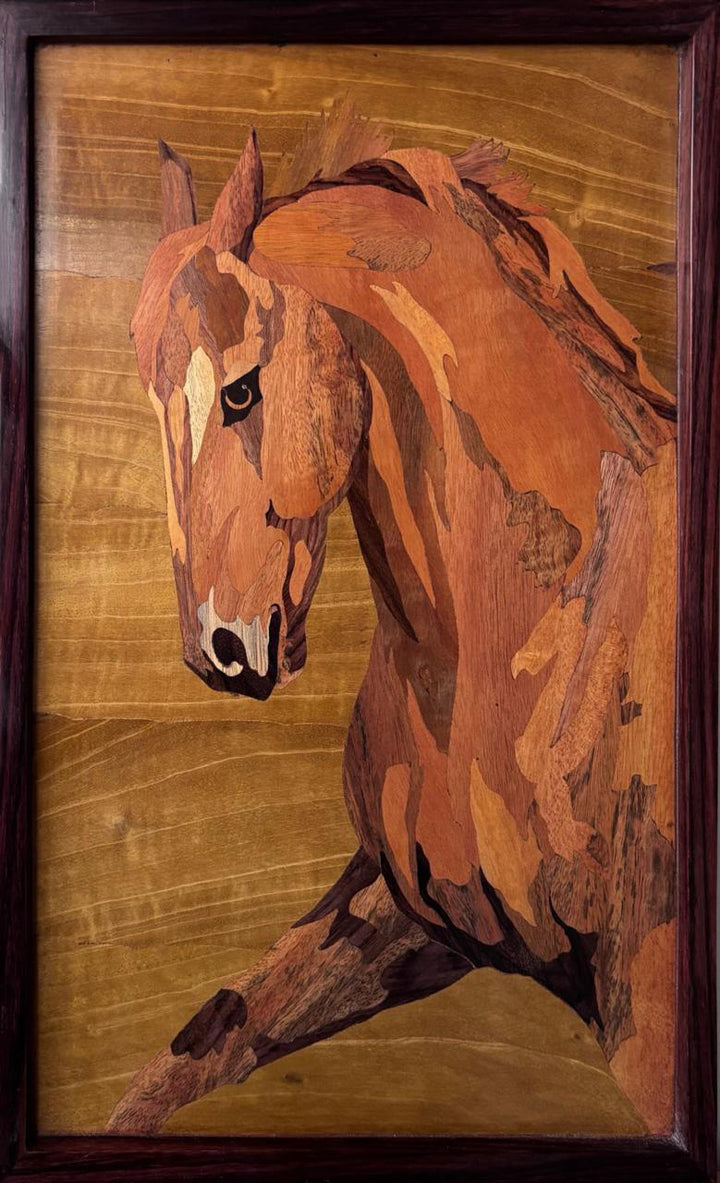 Horse in Wood Inlay by Mohan Kumar Thumbnail