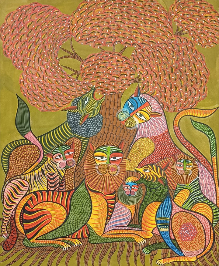 King Of the Wild In Kalighat by Sonali Chitrakar Thumbnail
