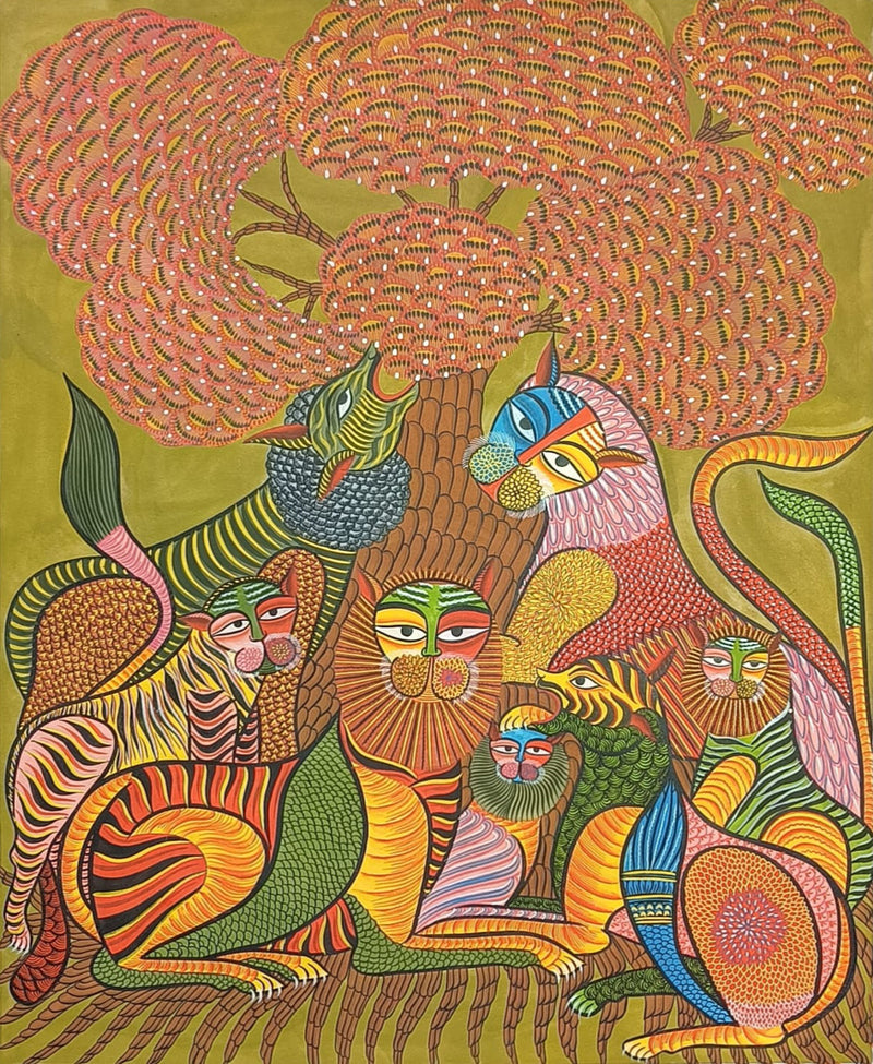 King Of the Wild In Kalighat by Sonali Chitrakar