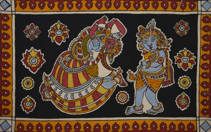 Krishna and Radha in Kalamkari by K. Lakshminarayan Thumbnail