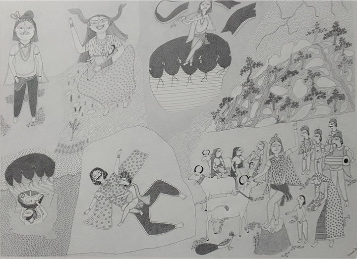 Life Story Of Lord Krishna in Jogi Art by Govind Bhai Bharthri Thumbnail