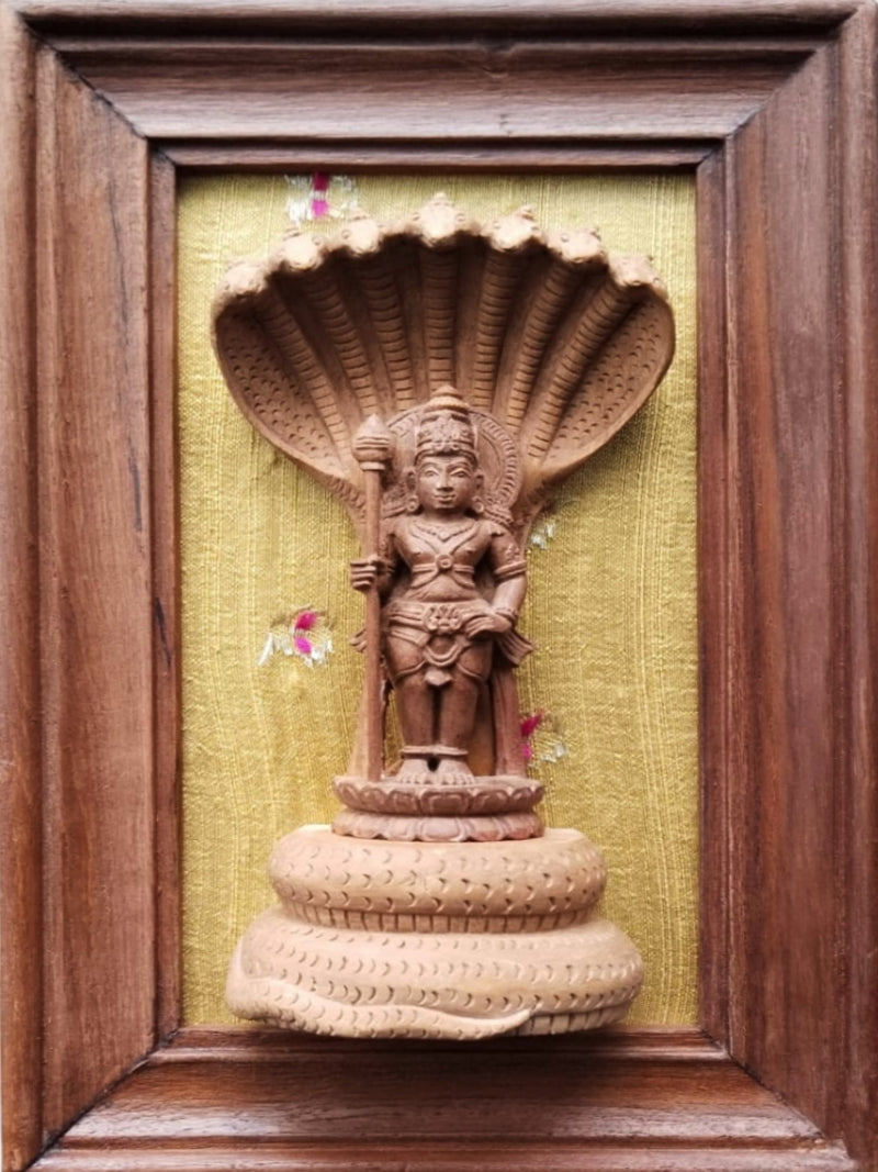 Buy Lord Murukan In Miniature Kadam Wood Carving by Gramin Arts