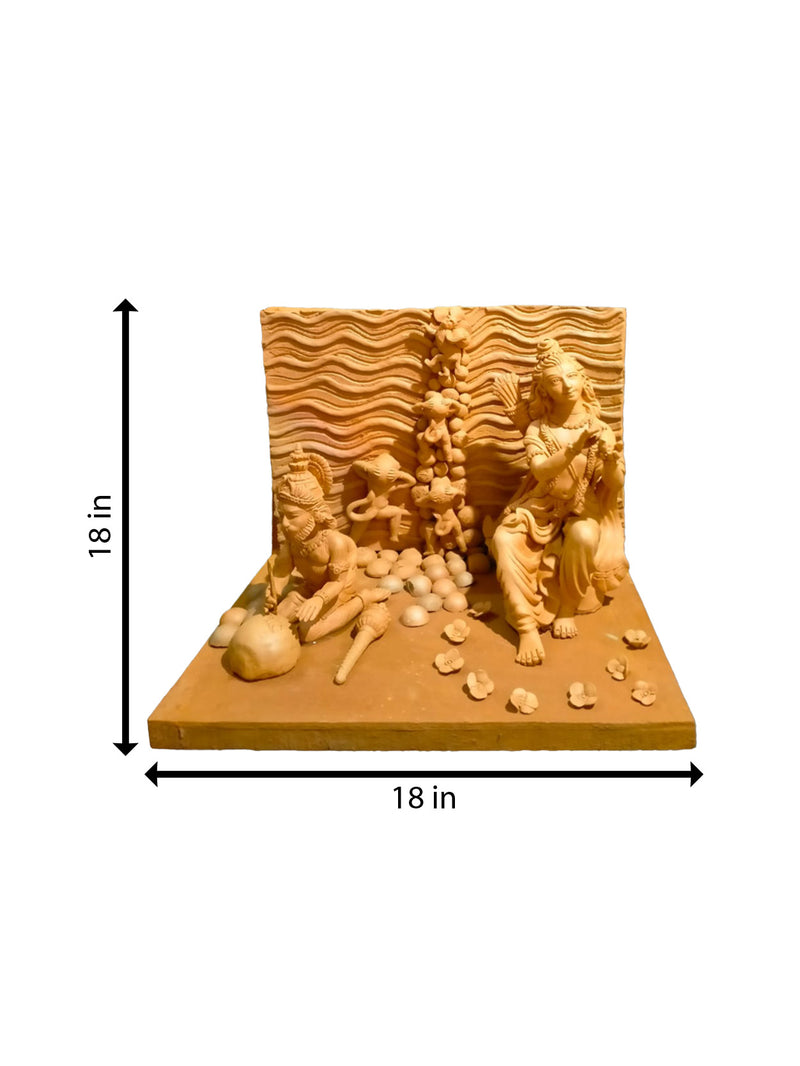 Order Lord Ram and Lord Hanuman building Ram Setu in Terracotta by Dolun Kundu