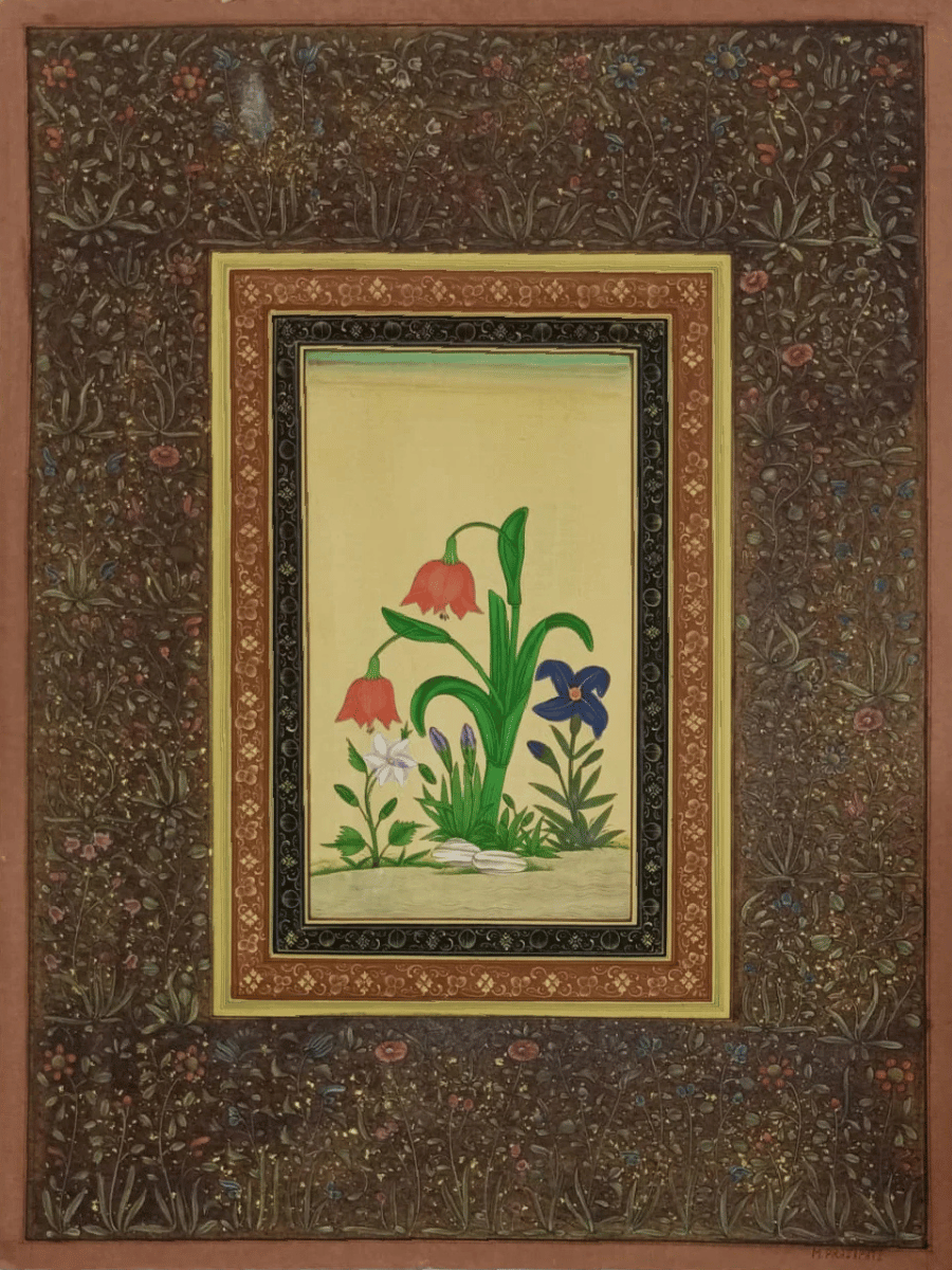 Mughal Blooms in Miniature Painting by Mohan Prajapati Thumbnail