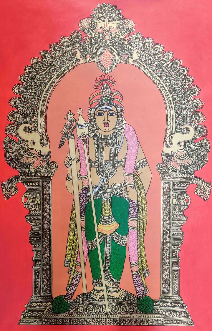 Murugan in Kalamkari Inspired Art by Harinath N Thumbnail