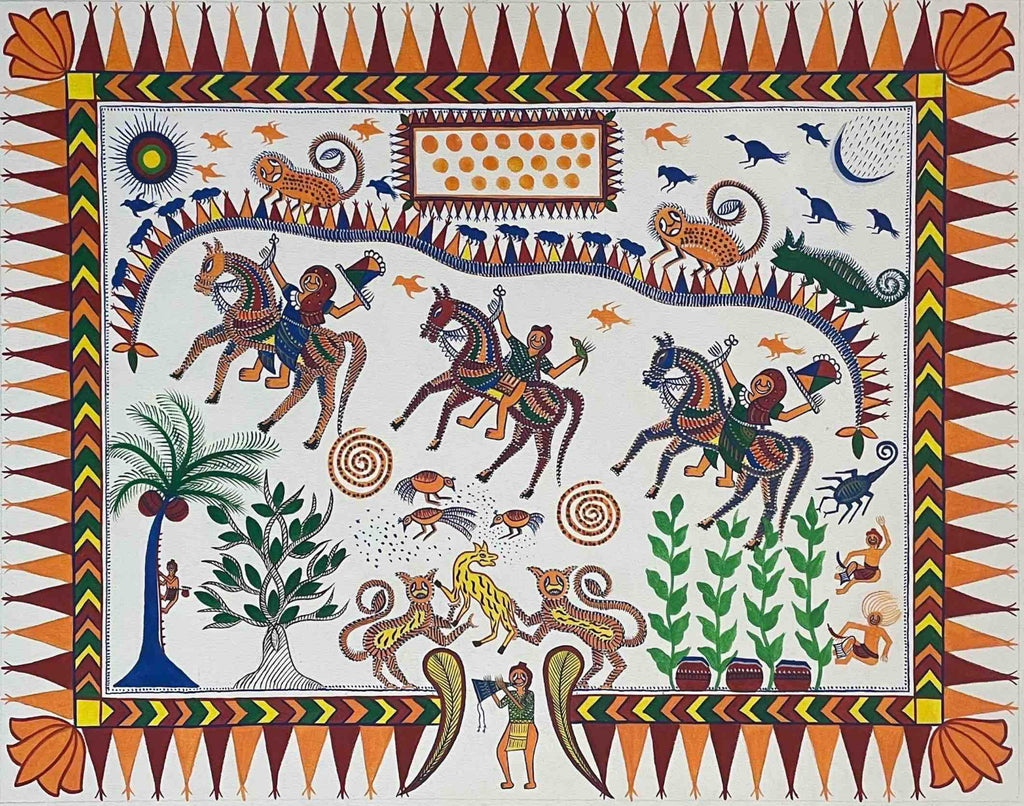 Nature in Harmony in Pithora Art by Chanchal Soni For Sale