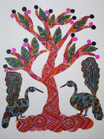 Buy Peacocks and Tree in Bhil by Shersingh Bhabor