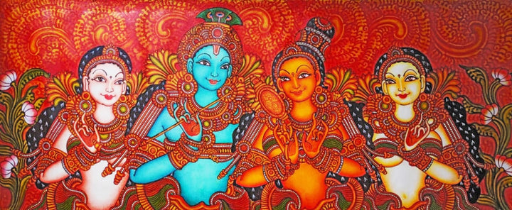 Radha Krishna in Kerala Mural by Adarsh Thumbnail