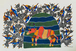 Buy Shiv and Nandi – Gond Art by Saroj Venkat Shyam