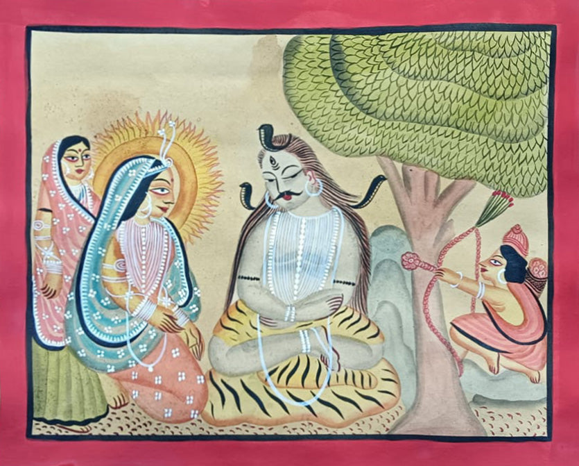 Shiva and Parvati In Kalighat by Manoranjan Chitrakar Online
