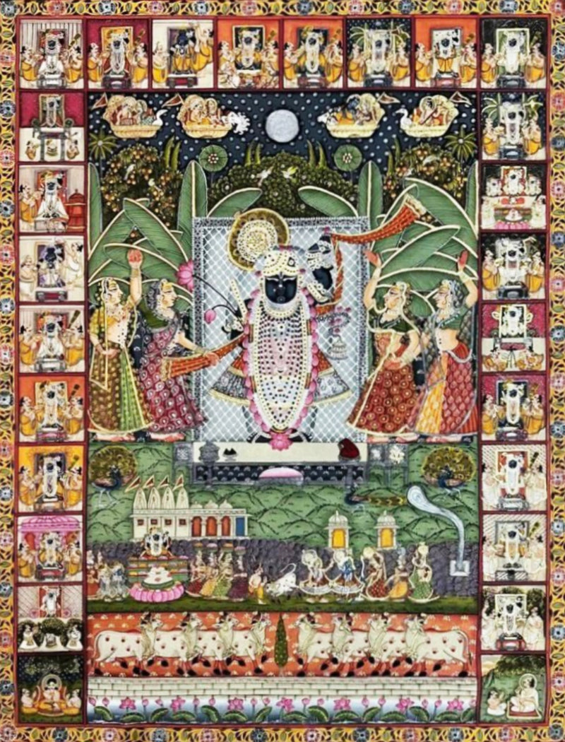 Buy Shrinathji (Sharad Poornima) In Pichwai by Naveen Soni
