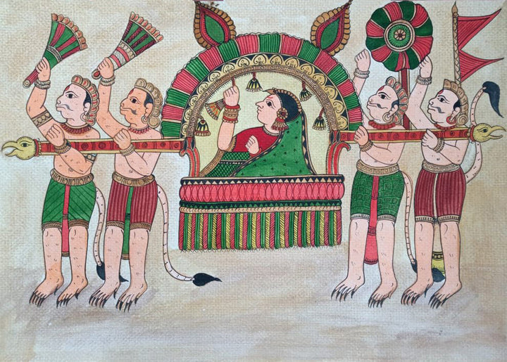 Sita's Palki in Chitrakathi Painting by Chetan Gangavane Thumbnail