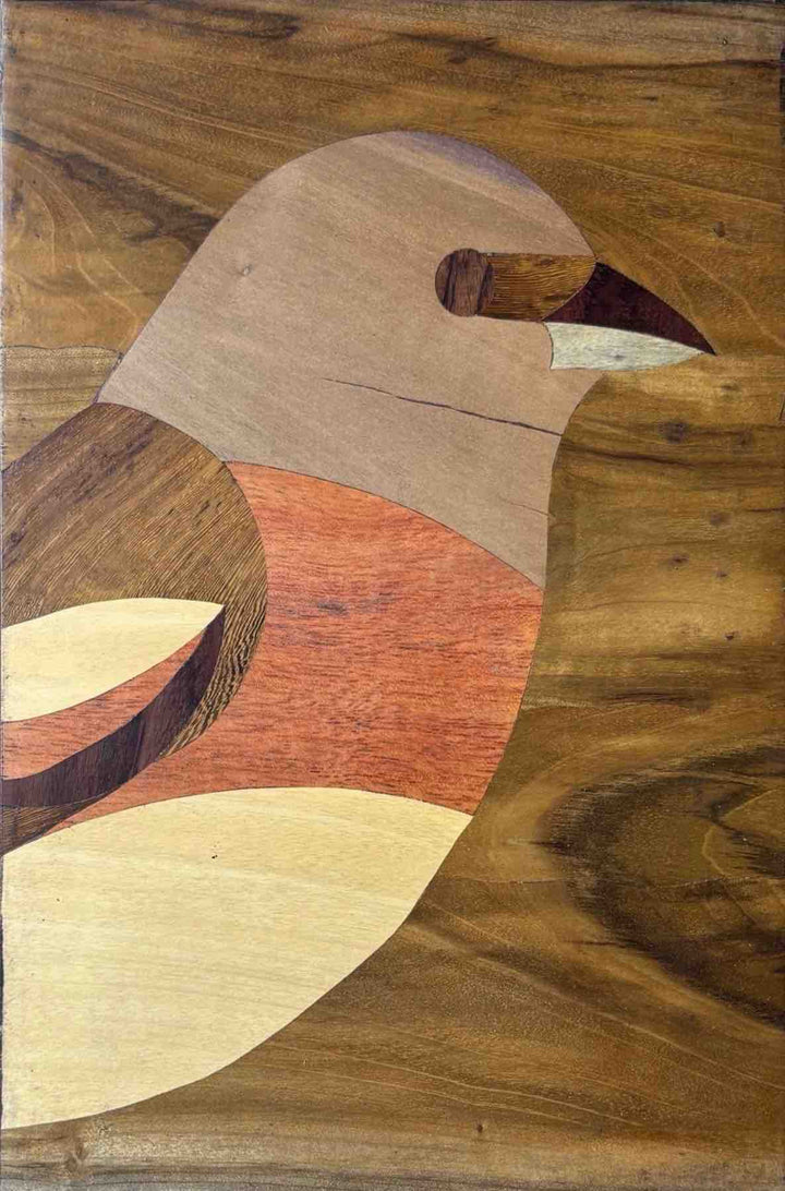 Sparrow in Wood Inlay by Mohan Kumar Thumbnail