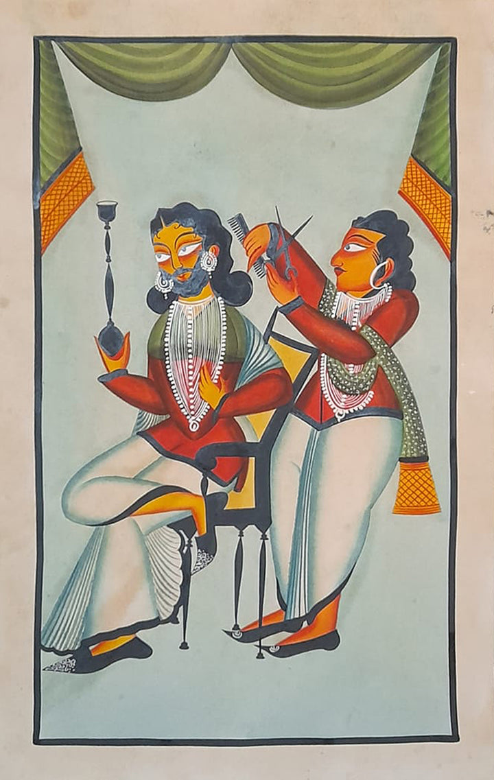 The Barber's Craft: Masterful Transformations in Kalighat by Sonali Chitrakar Thumbnail