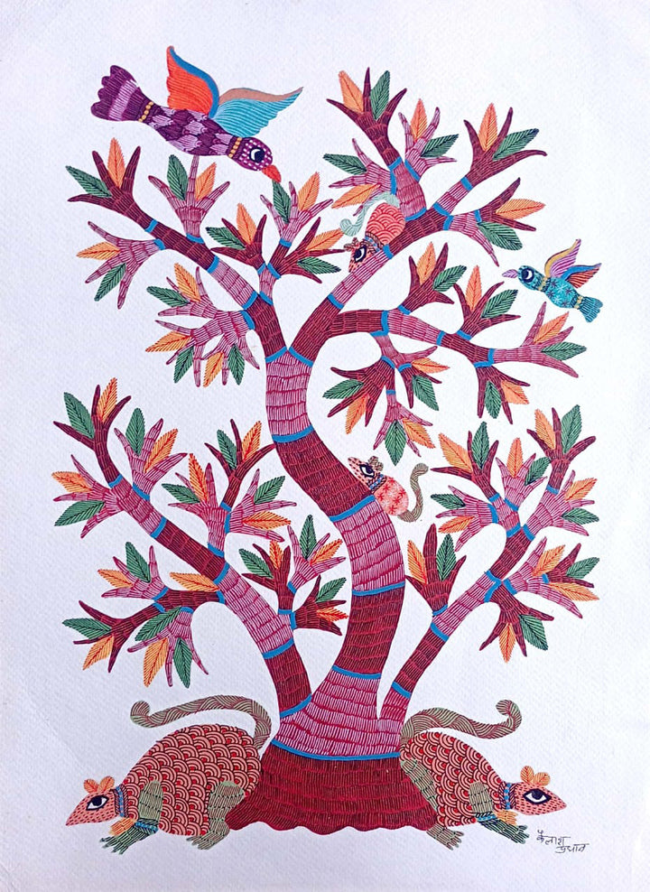 The Blissful Harmony in Gond by Kailash Pradhan Thumbnail