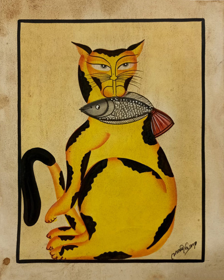 The Cat and Prey in Kalighat by Sonali Chitrakar Thumbnail
