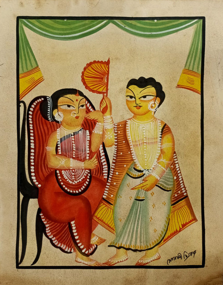 The Gentleman Babu and Bibi in Kalighat by Sonali Chitrakar Thumbnail