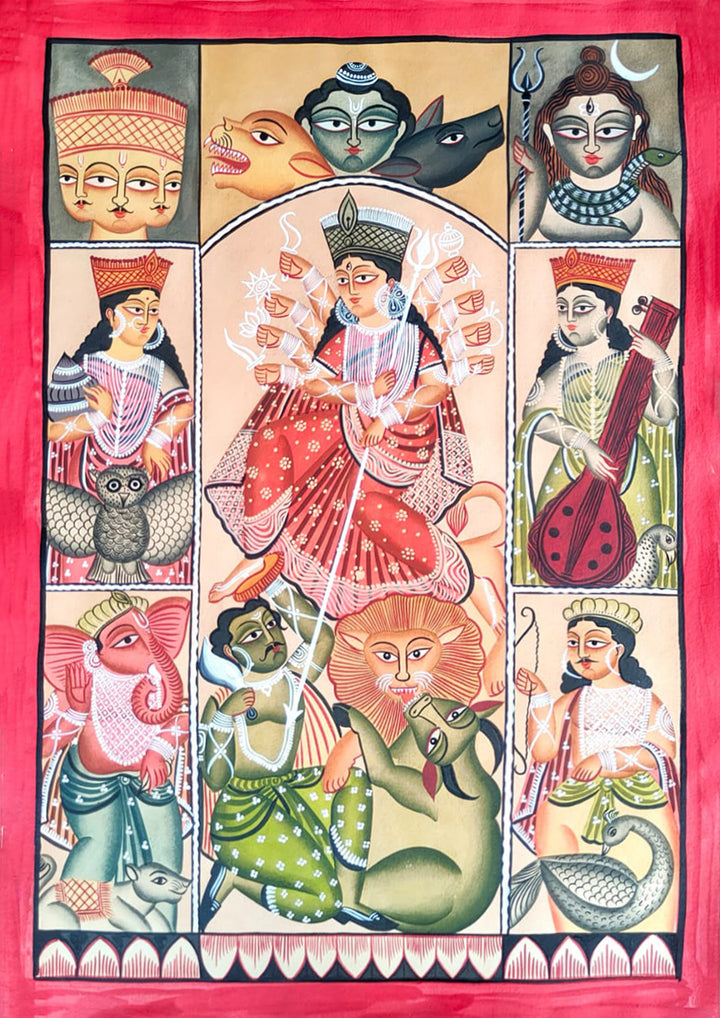 The Indian Deities in Kalighat by Hasir Chitrakar Thumbnail