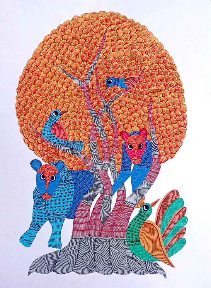 The Life of the Jungle in Gond by Kailash Pradhan Thumbnail