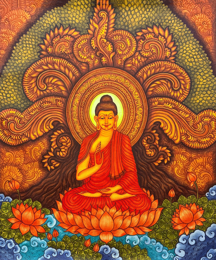 The Majestic Buddha In Kerala Mural by Adarsh Thumbnail