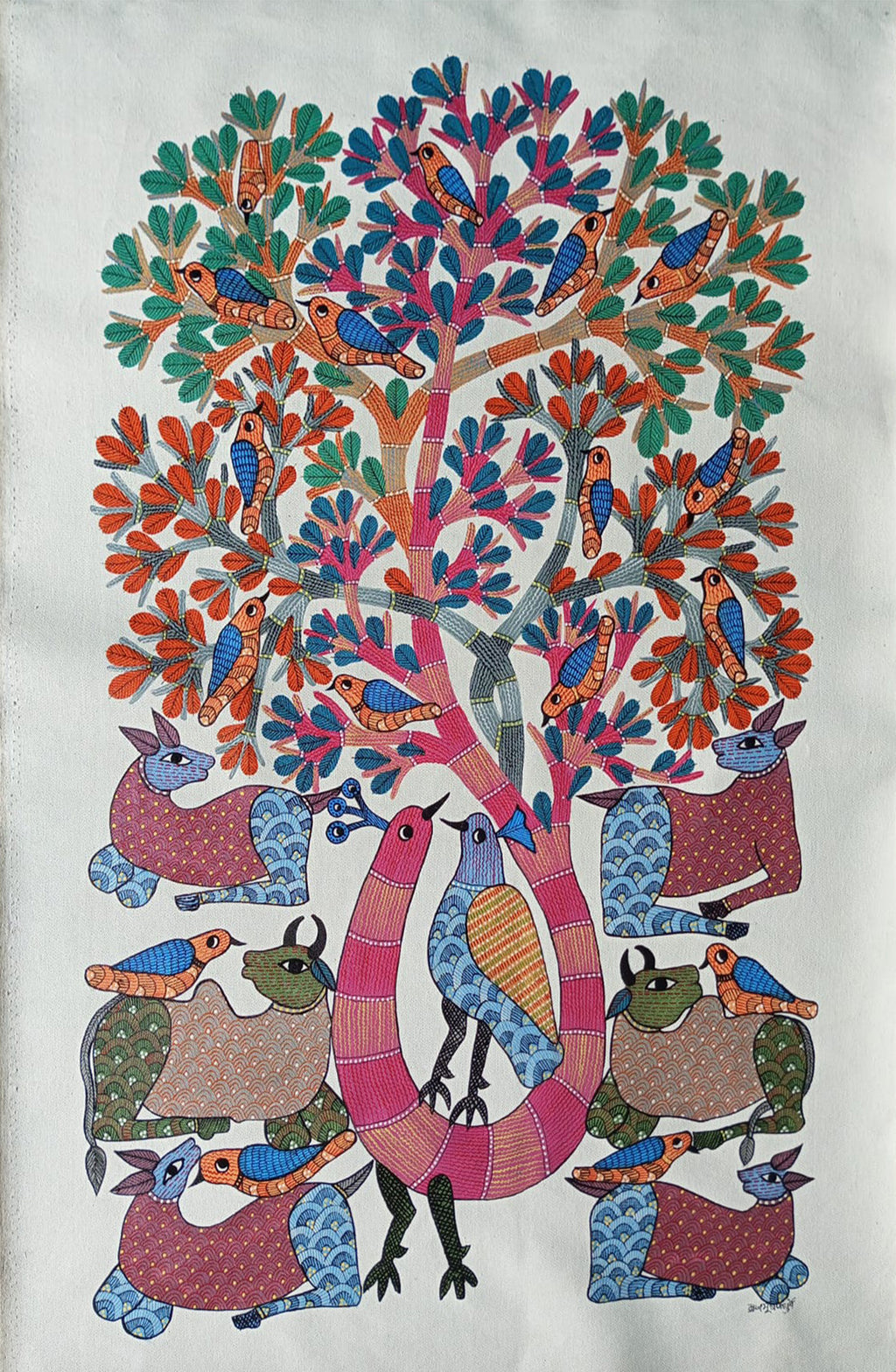 The Nature's Play in Gond by Braj Bhooshan Dhurwey
