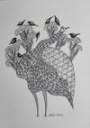 Purchase The Ostrich in Nature's Reverie In Gond by Sandeep Dhurve