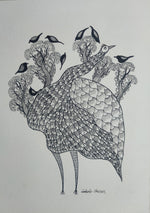Purchase The Ostrich in Nature's Reverie In Gond by Sandeep Dhurve