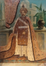 The Regal Portrait of Maharaja Of Mysore in Oleograph by Raja Ravi Varma For Sale