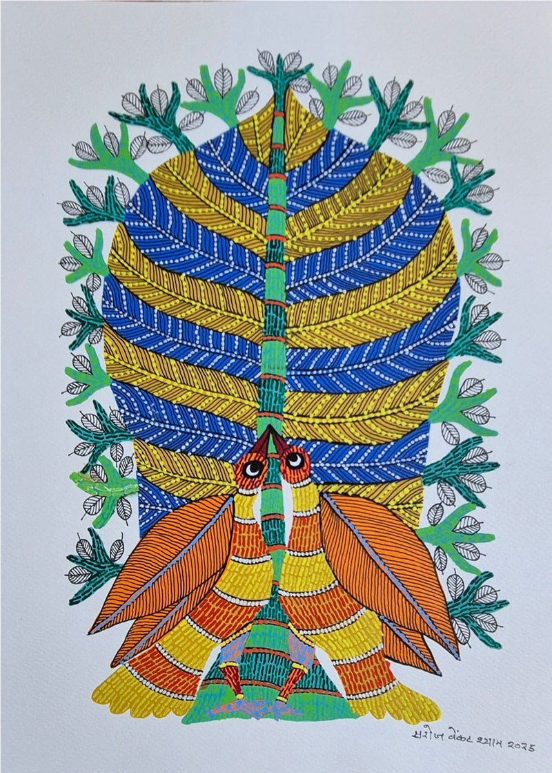 Purchase Tree and Birds in Gond by Saroj Venkat Shyam