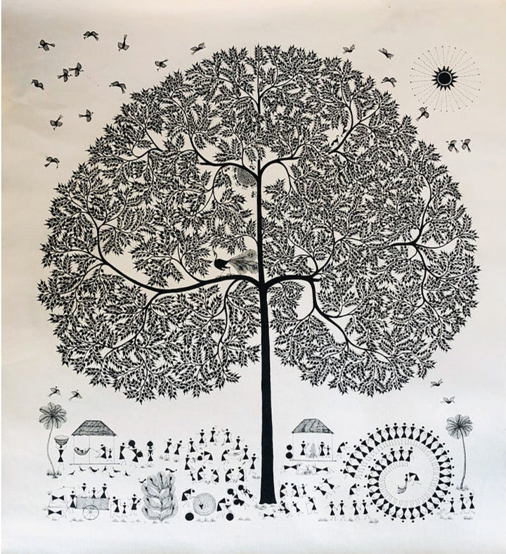 Tribal Warli Community, Warli Art by Dilip Bahotha Thumbnail
