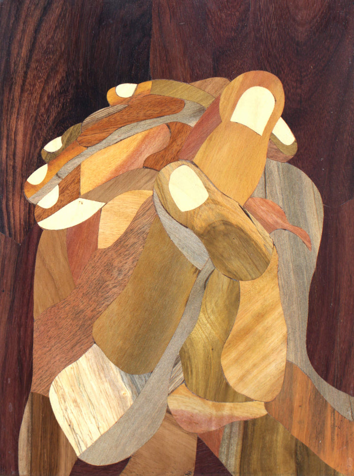 Two hands interlocked in wood Inlay by Mohan Kumar Thumbnail