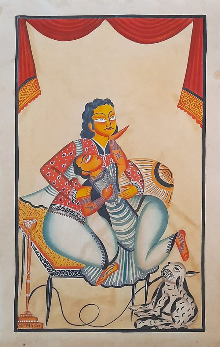 Whispers of Love: A Serene Moment in Kalighat by Sonali Chitrakar Thumbnail
