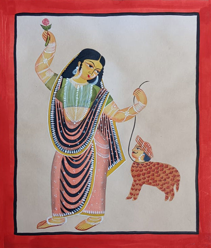 Buy Women playing Sheep in Kalighat by Manoranjan Chitrakar