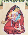 Yashoda Maa with Krishna In Kalighat by Hasir Chitrakar for Sale
