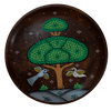 Tree of Life Pattachitra on a Wooden Plate Pattachitra