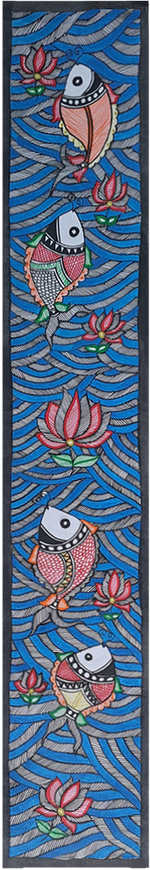 Buy Portrayal of fishe and lotus motifs: Madhubani by Vibhuti Nath