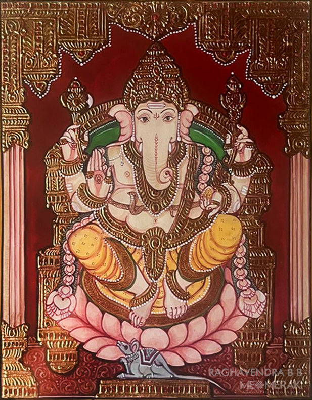 Buy Lord Ganesha in Mysore art by Raghavendra B B