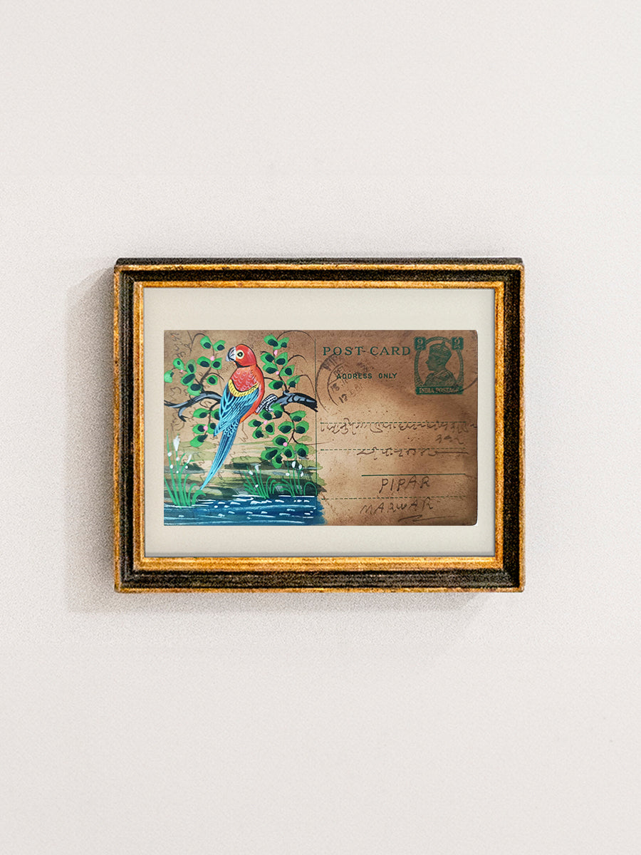 Enchanting Flutters: A Mughal Miniature Postcard Celebrating Nature by Mohan Prajapati for sale