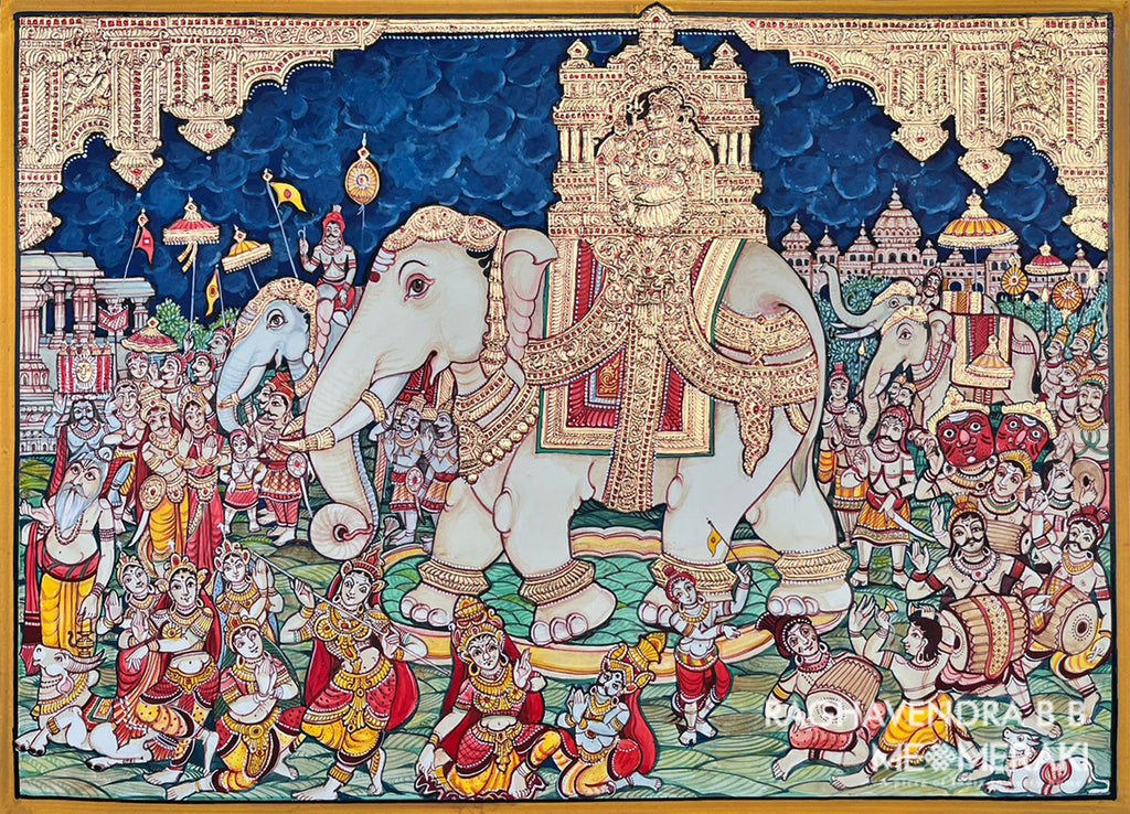 Buy Temple procession in Mysore art by Raghavendra B B