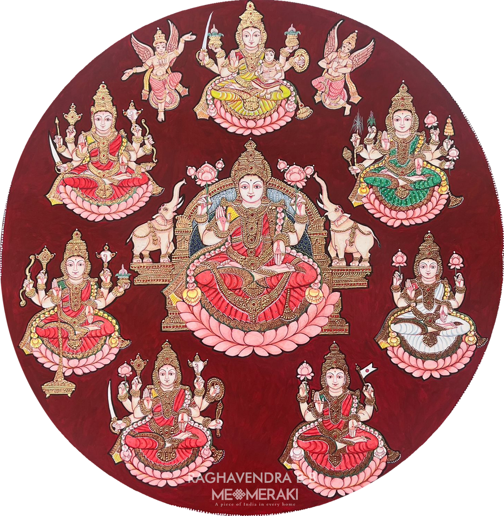 Buy The Divine Beauty: Ashta Lakshmi in Mysore art by Raghavendra B. B