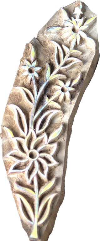 Buy A Cluster of Floral Blossoms: Wooden Kalamkari Block by K. Gangadhar